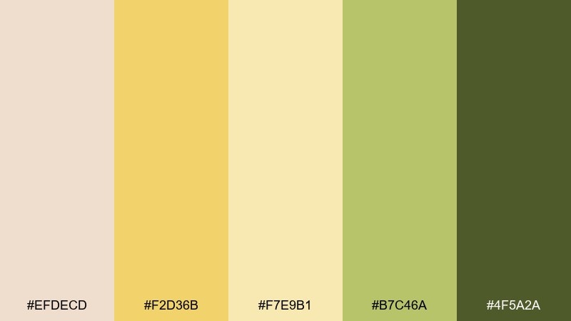 citrus cream color palette with hex codes