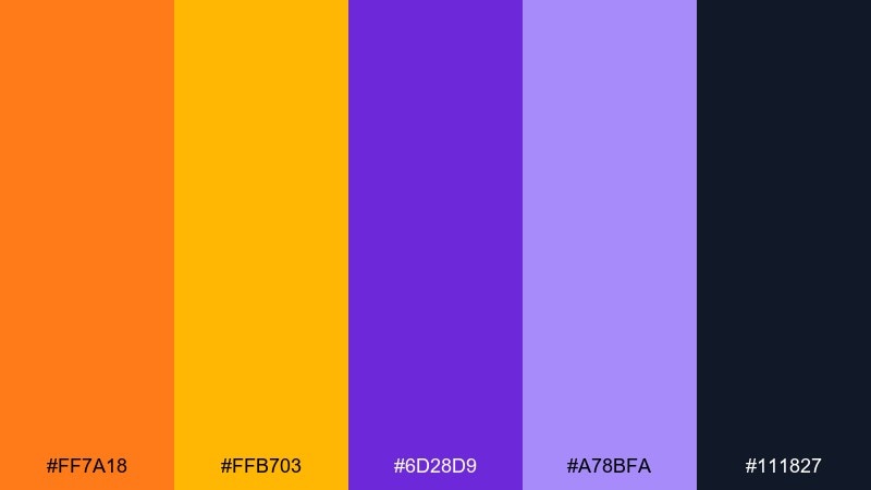 citrus dusk color palette with hex codes