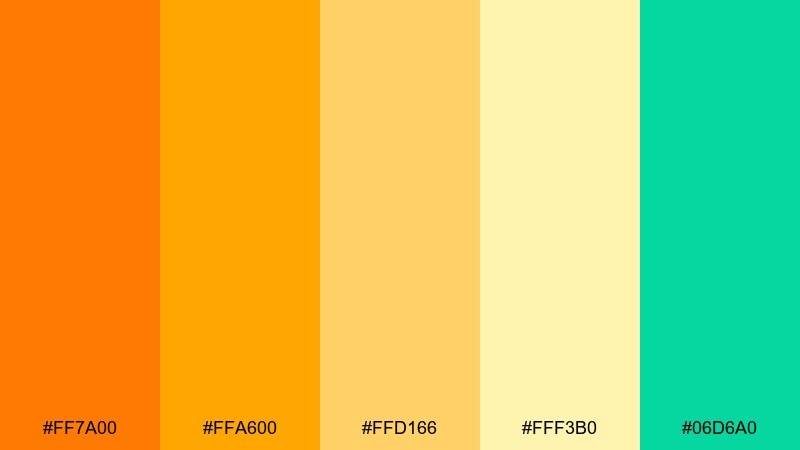 citrus glow color palette with hex codes
