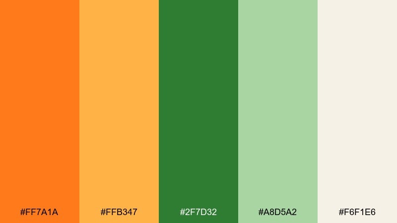 citrus grove color palette with hex codes