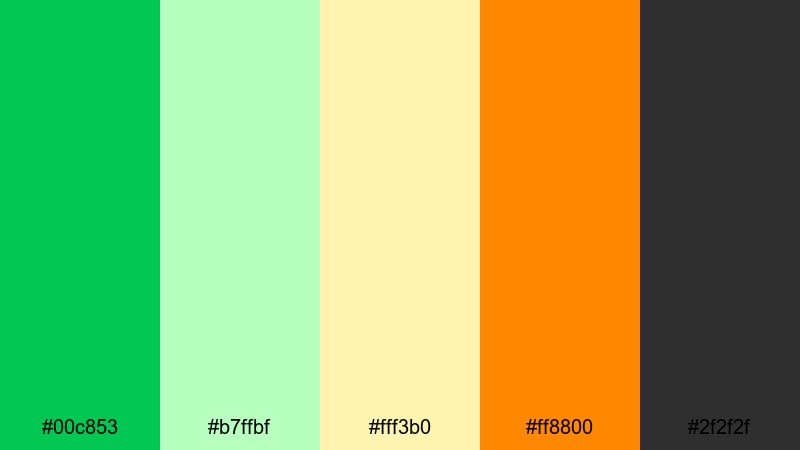 citrus grove color palette with hex codes