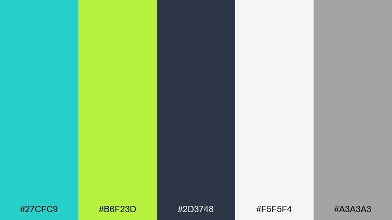 citrus lagoon interior turquoise lime green color palette with hex codes