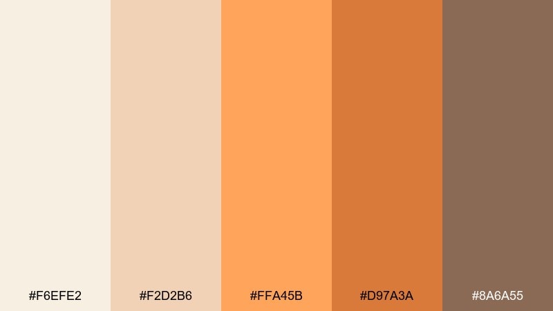 citrus linen beige orange color palette with hex codes