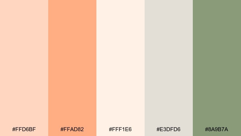 citrus linen color palette with hex codes