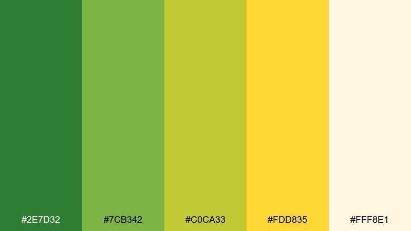 citrus meadow green yellow color combination with hex codes