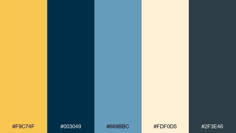citrus nautical color palette with hex codes