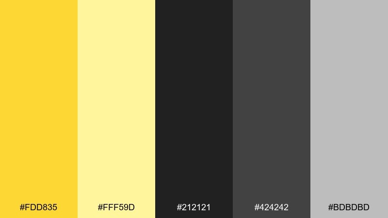 citrus noir lemon color palette with hex codes