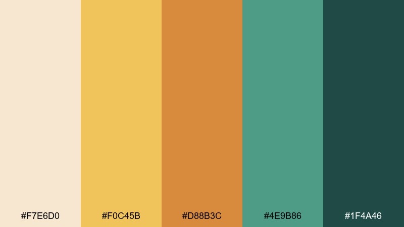 citrus oasis desert oasis color palette with hex codes