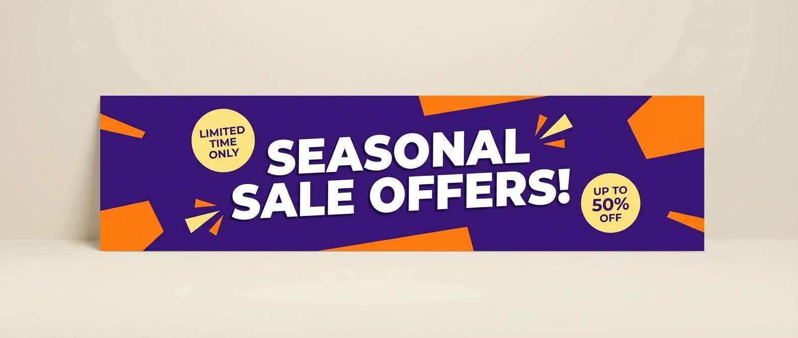 purple orange promo banner