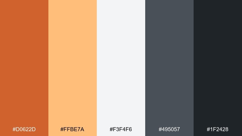 citrus smoke color palette with hex codes