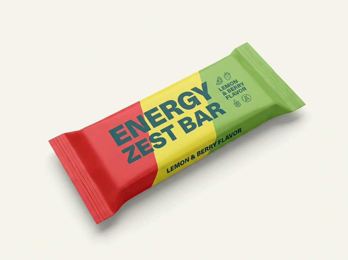 bright snack wrapper mockup