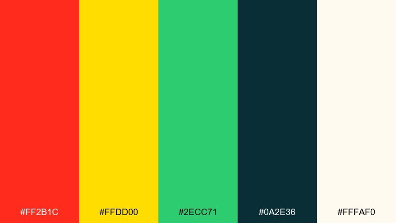 citrus spark color palette with hex codes