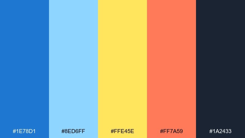 citrus splash cerulean blue color palette with hex codes