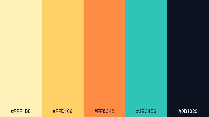 citrus splash color palette with hex codes