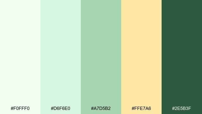citrus spritz honeydew color palette with hex codes