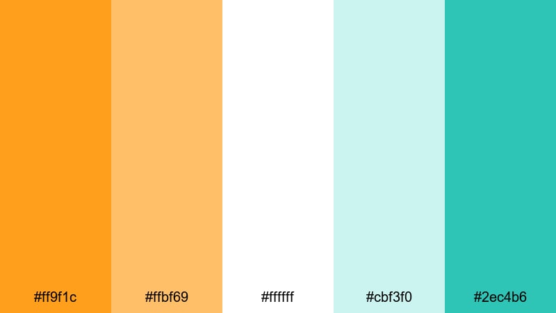 citrus spritz color palette with hex codes