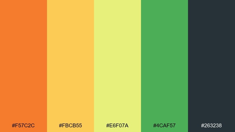 citrus startup color palette with hex codes