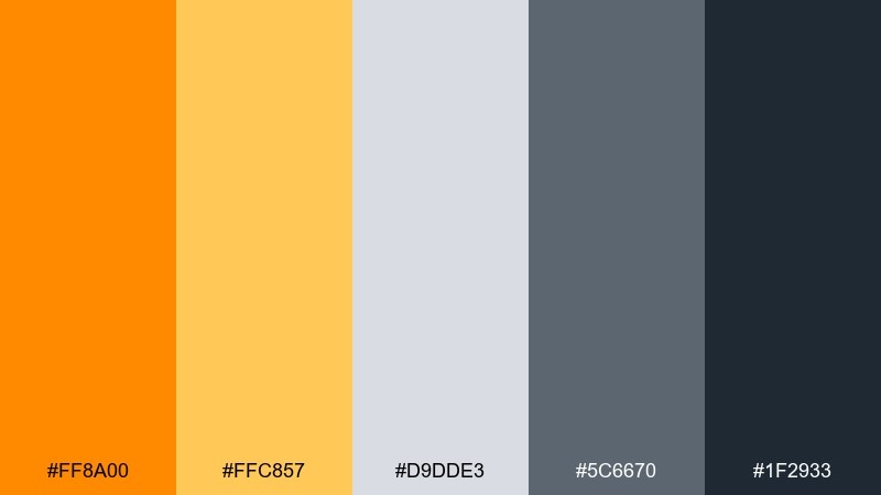 citrus steel color palette with hex codes