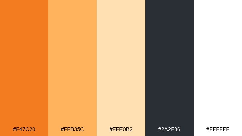 citrus sunrise tangerine color palette with hex codes