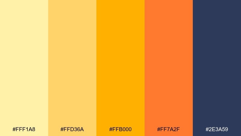 citrus sunrise color palette with hex codes