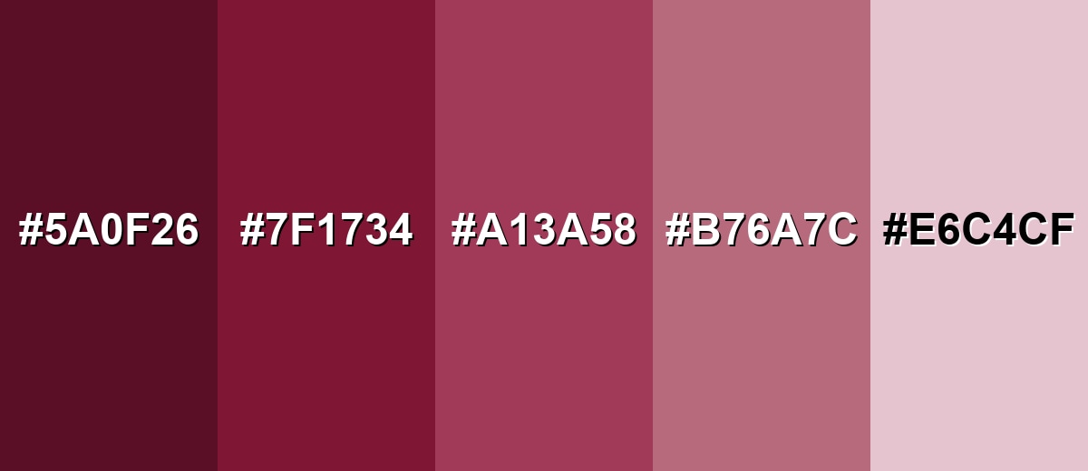 shades and variations of claret-color