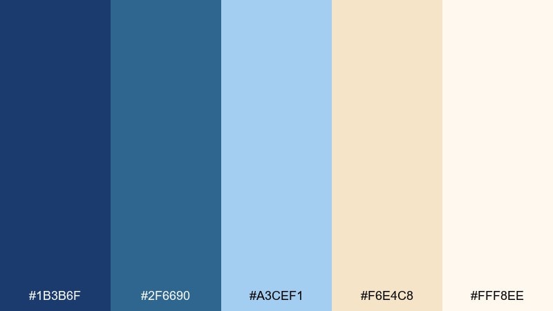 classic blue chantilly color palette with hex codes