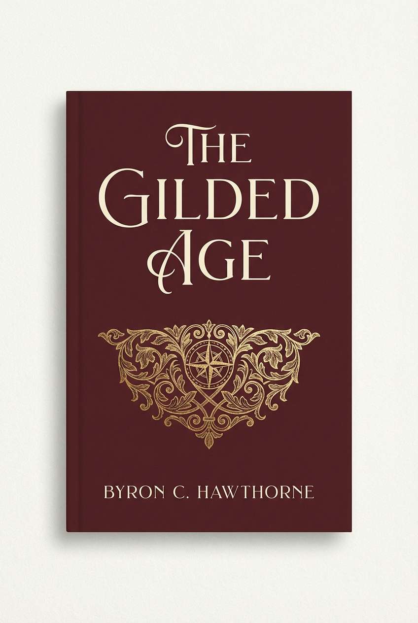 classic book cover design using maroon and gold color combinations