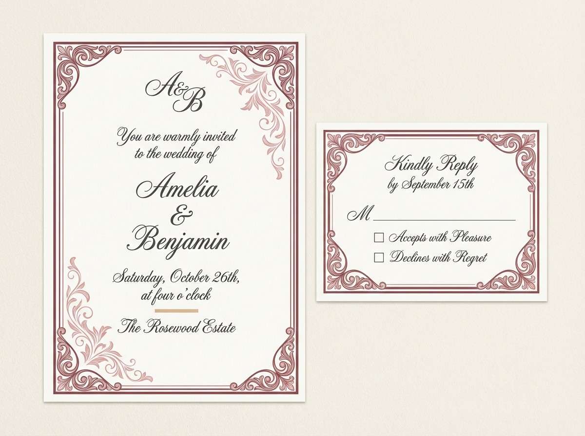 rosewood invitation set