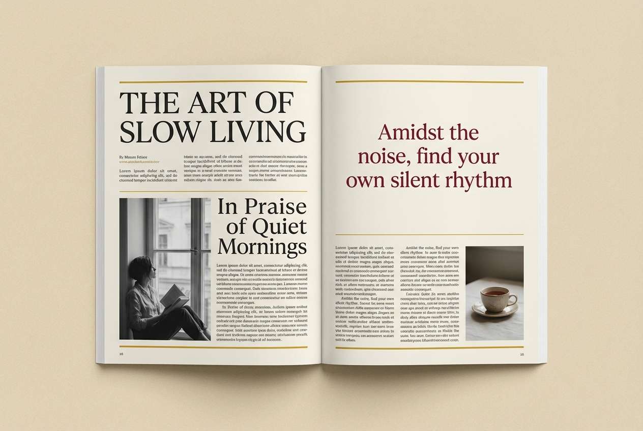 classic editorial spread