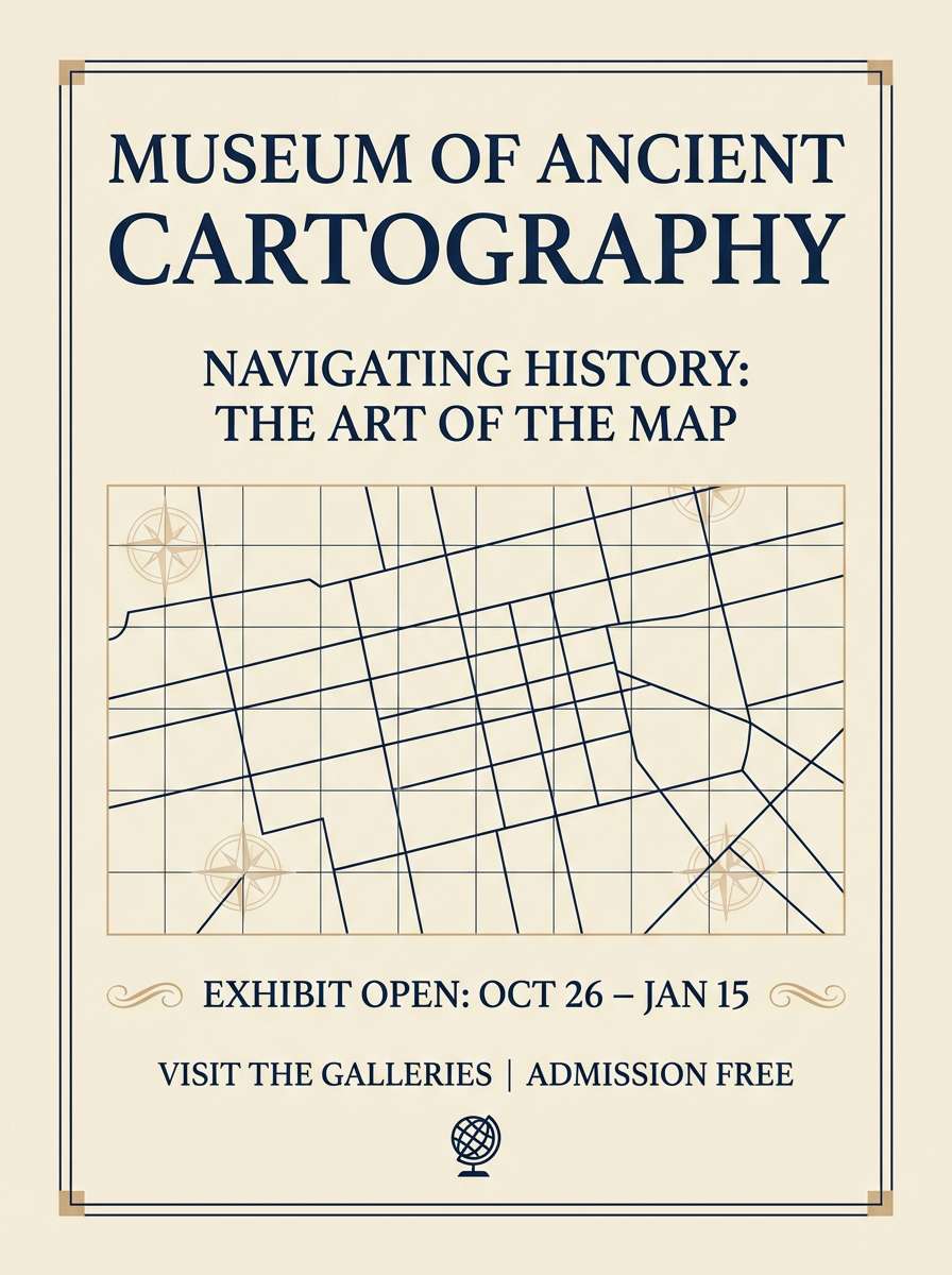 exhibit flyer design with nautical tones