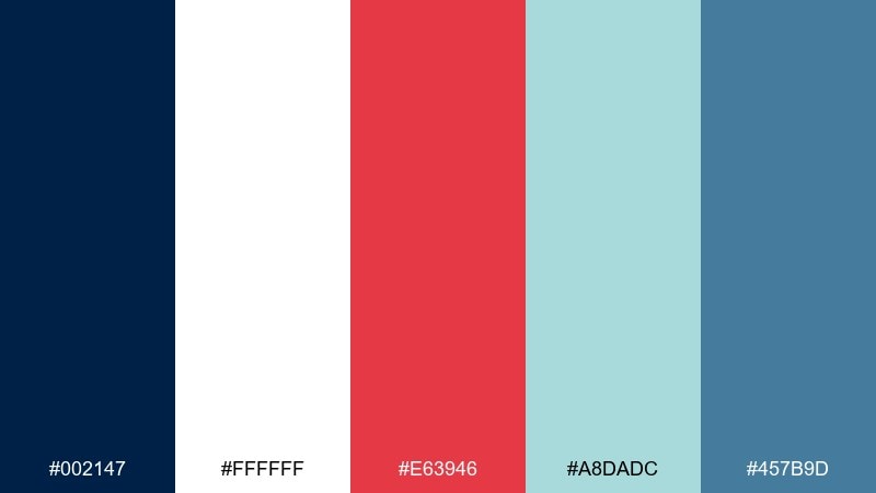 classic maritime oxford color palette with hex codes