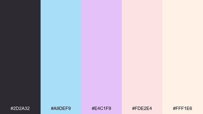 classic pastel pixels 8 bit color palette with hex codes