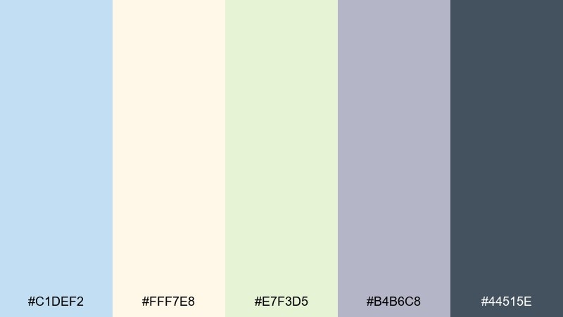 classroom calm powder blue color palette with hex codes