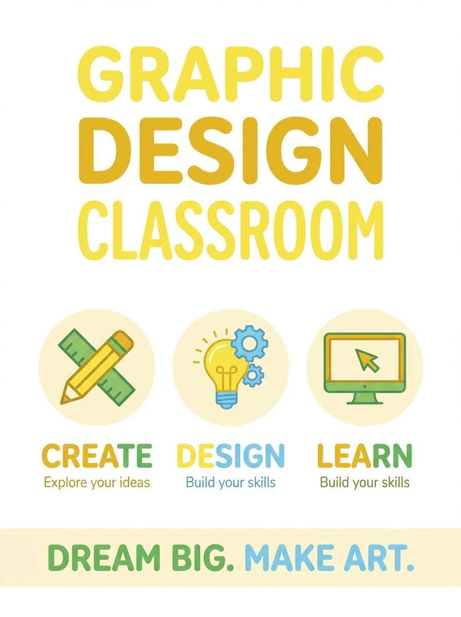 classroom poster using lemon color combinations