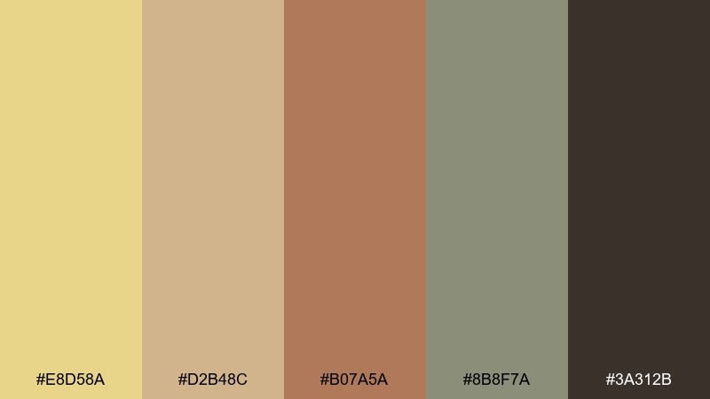 clay and canvas flax color palette with hex codes