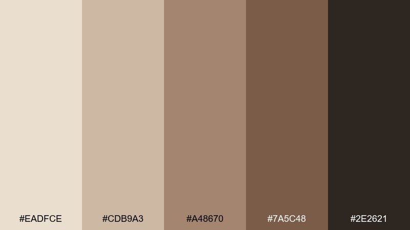 clay and cashmere bone color palette with hex codes