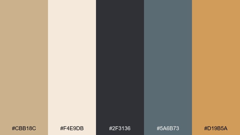 clay and charcoal color palette with hex codes