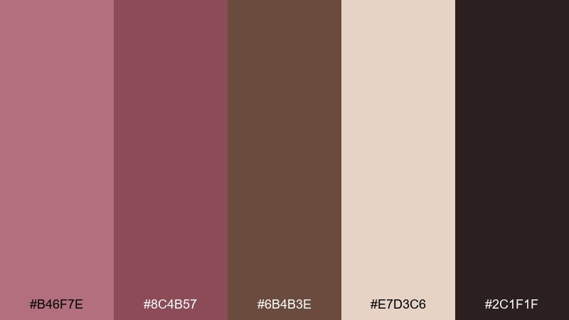 clay and cocoa puce color palette with hex codes