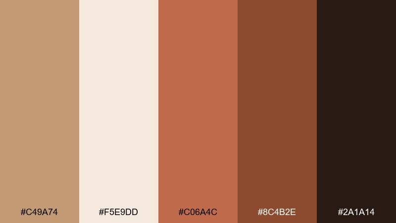 clay and copper color palette with hex codes