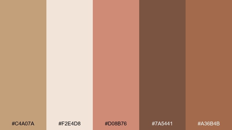 clay blossom fawn color palette with hex codes