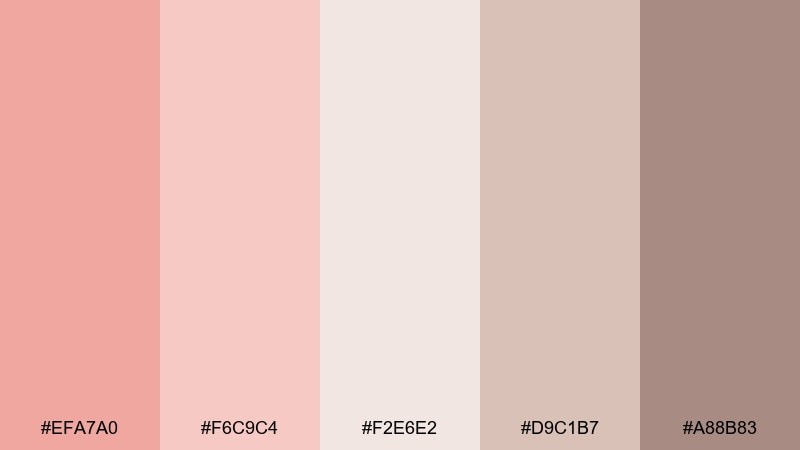 clay blush pastel red color palette with hex codes