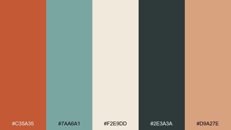 clay coast color palette with hex codes