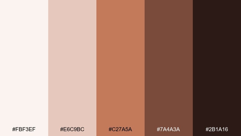 clay copper home office color palette with hex codes