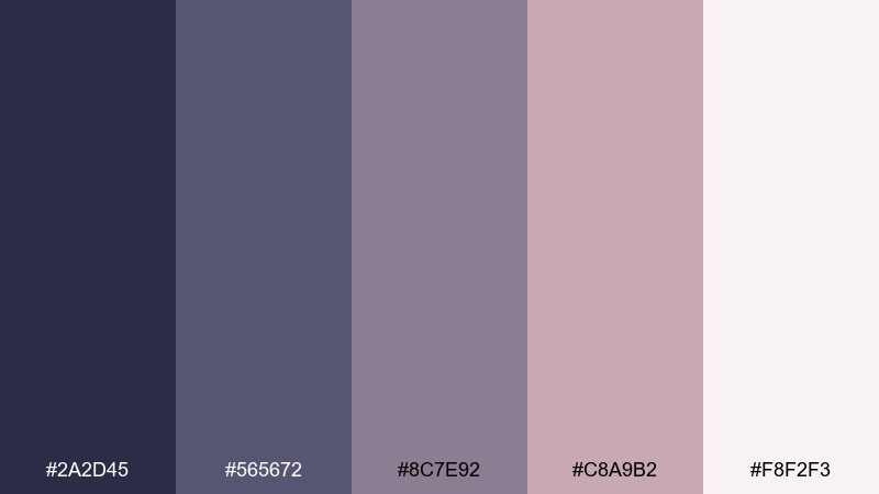clay mauve cozy blue mauve color palette with hex codes