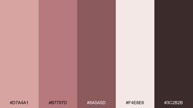 clay rose color palette with hex codes