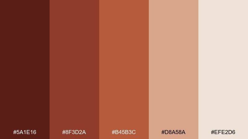 clay terracotta rosewood color palette with hex codes