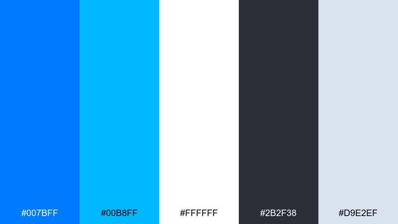clean contrast studio electric blue color palette with hex codes