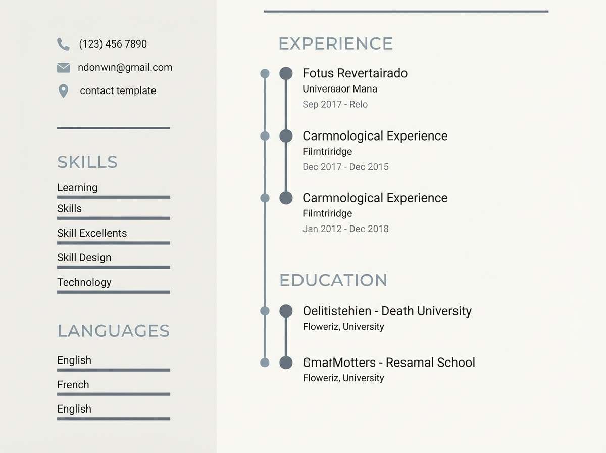 resume layout in blue gray