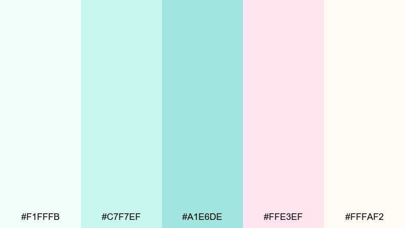 clean spa glow bubbles color palette with hex codes