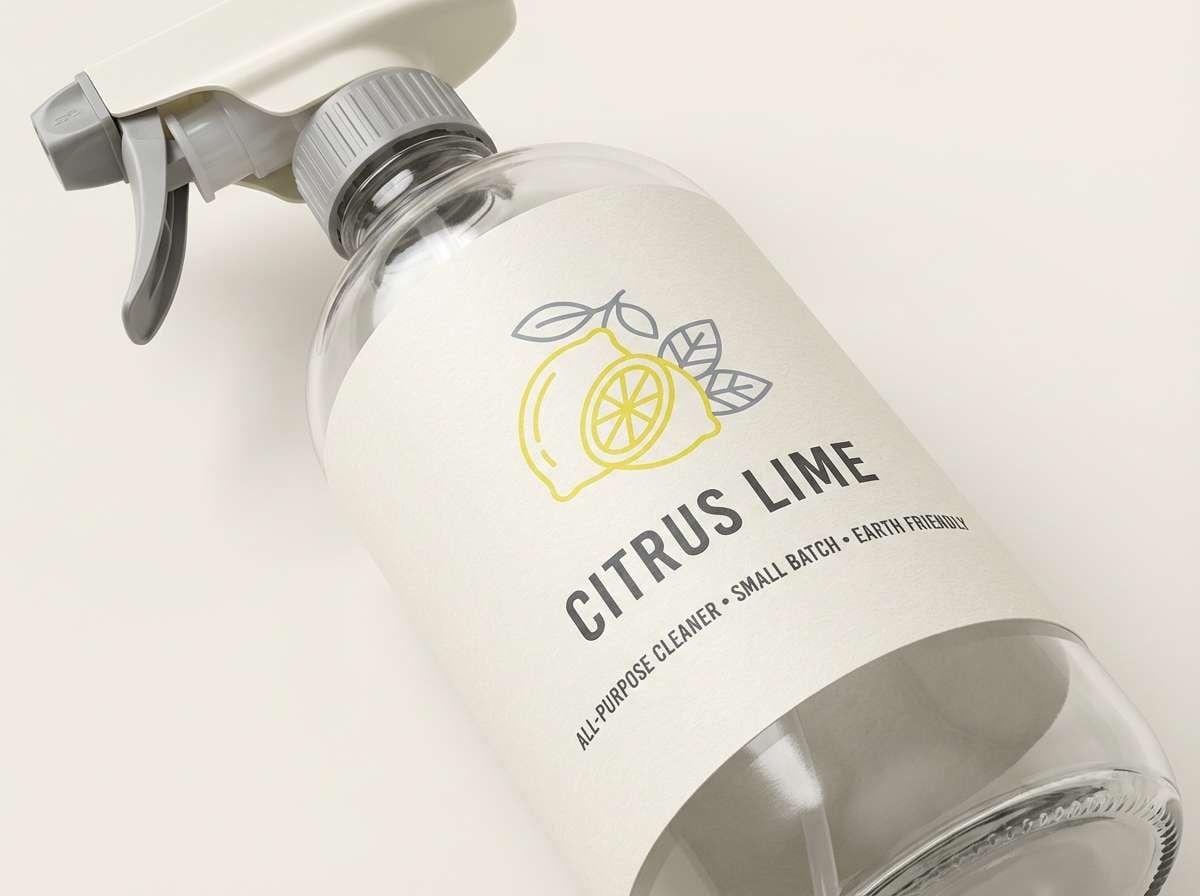 clean label with lemon color band